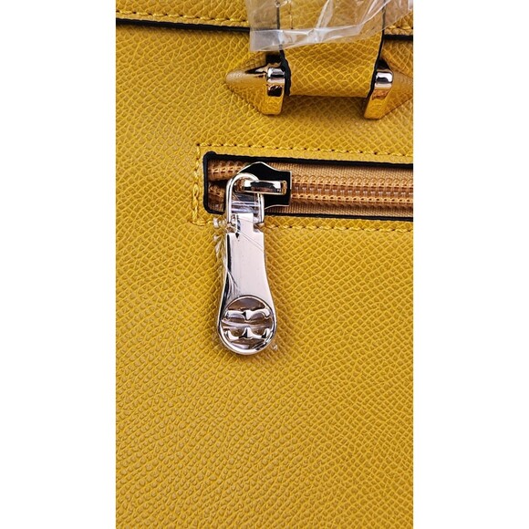 Chinllo Classy Top-Handle Bag Roomy Satchel Shoulder Bag Yellow Grain PU Leather - Picture 2 of 15